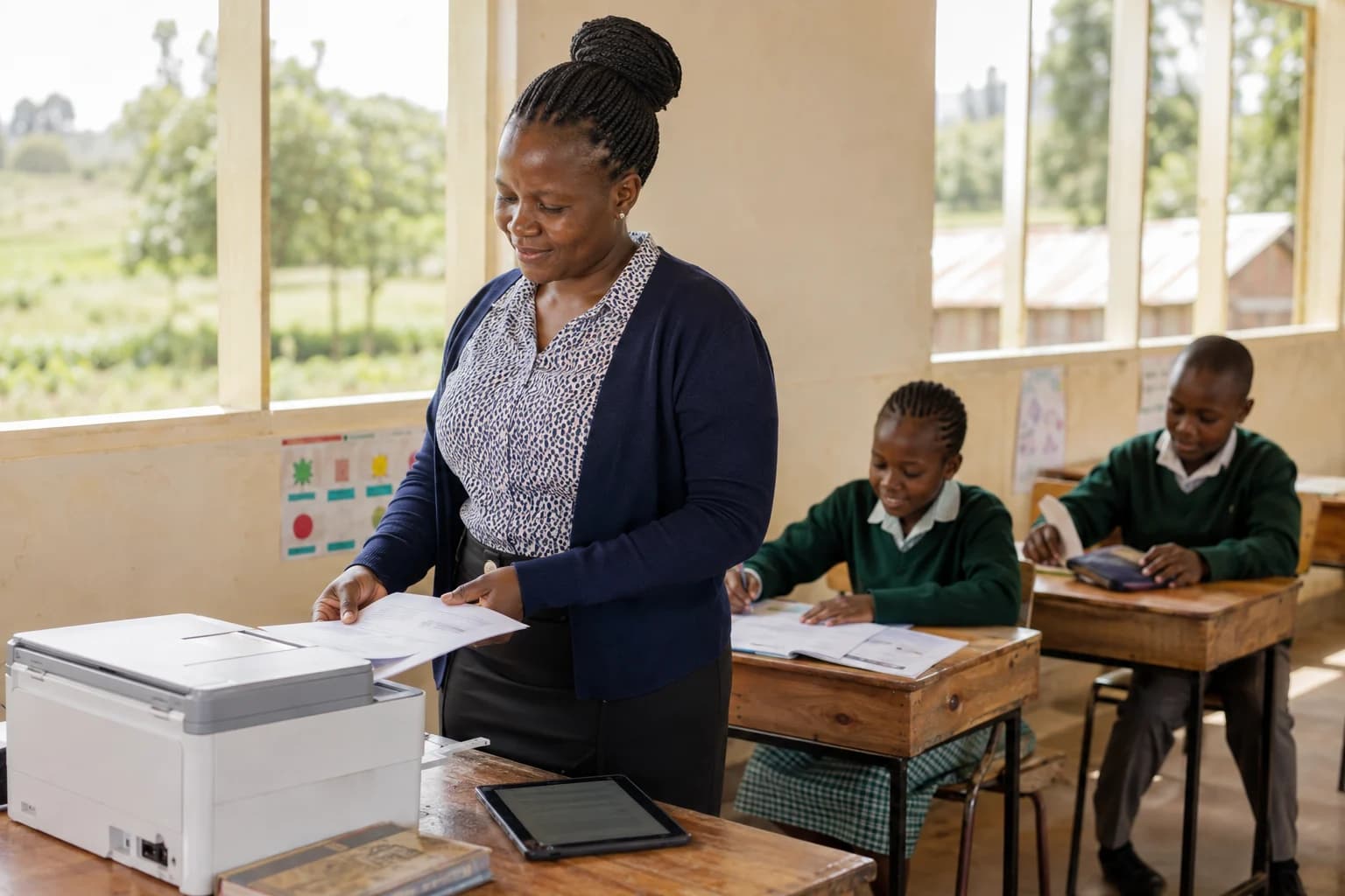 A teacher preparing learning materials for a Club
